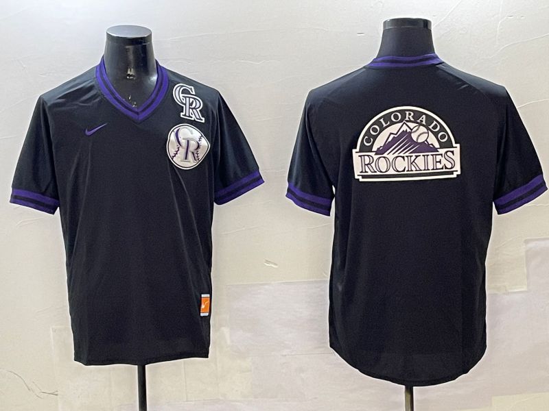 Men Colorado Rockies Blank Black Throwback Game 2025 Nike MLB Jersey style 4->colorado rockies->MLB Jersey